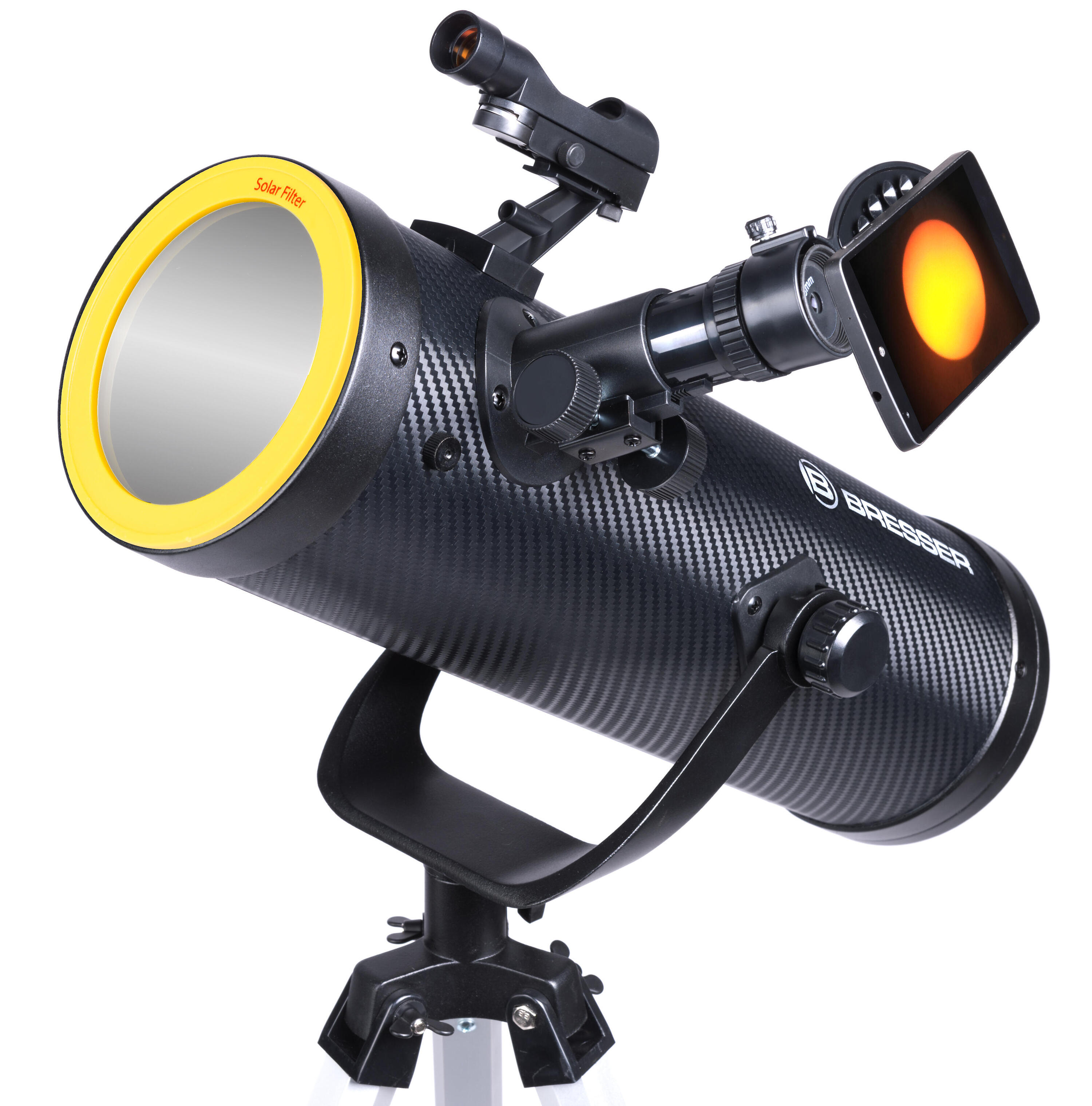 BRESSER Solarix AZ 114/500 Kit de Iniciación de Telescopio con Diseño de Carbono 2/7