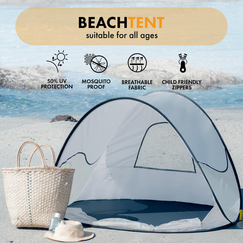 Tente De Plage Pop Up De Luxe - Argent