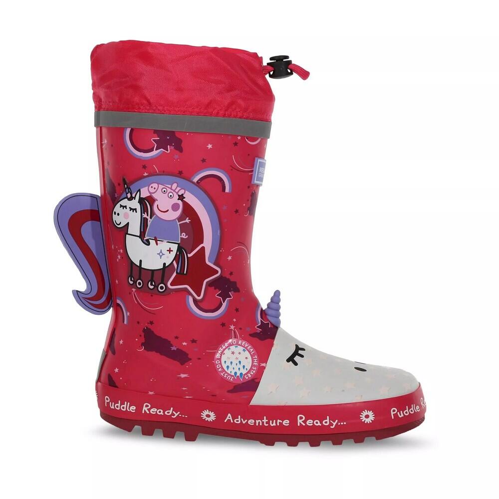 Childrens/Kids Unicorn Peppa Pig Wellington Boots (Winterberry) 3/5