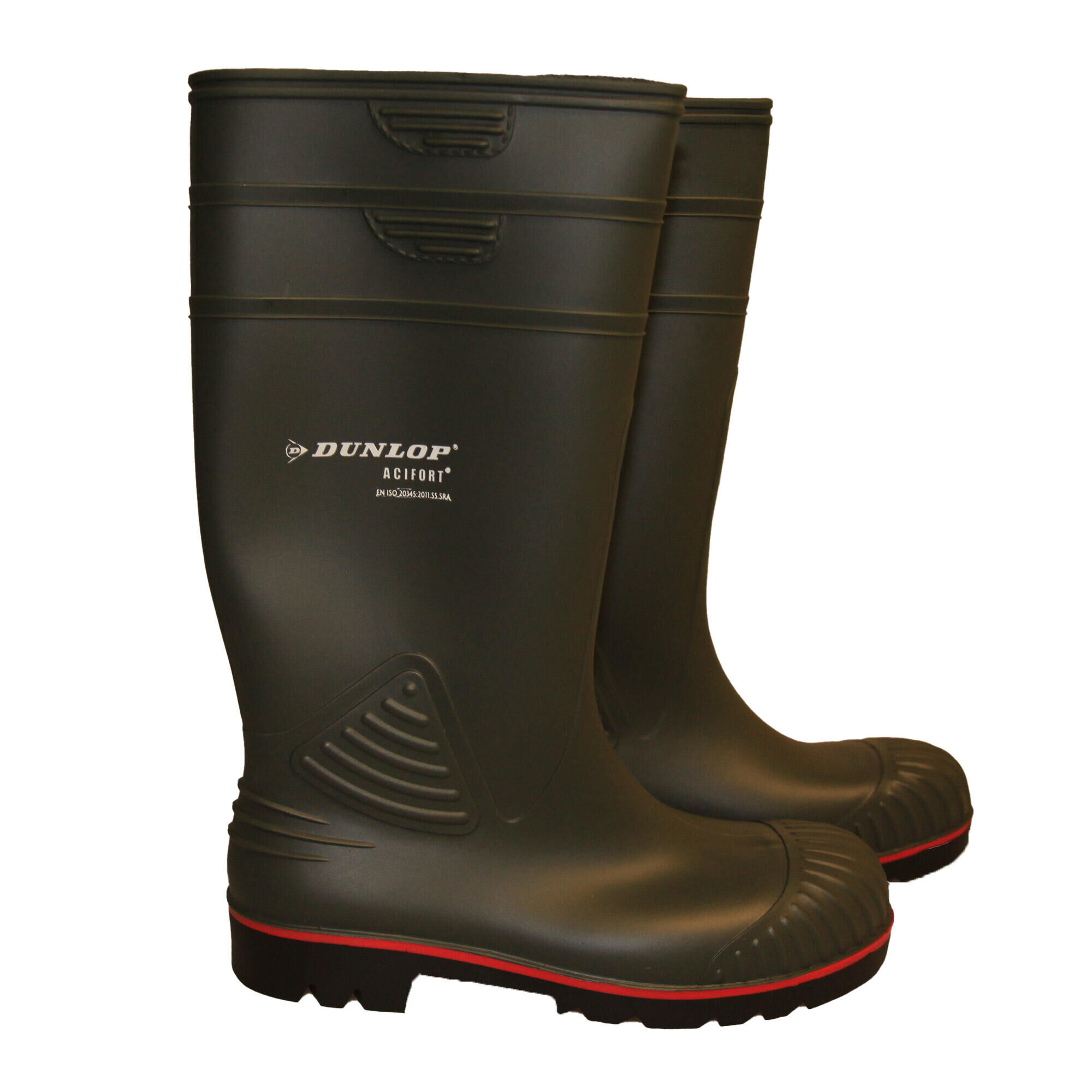 DUNLOP Mens Acifort Heavy Duty Full Safety Wellies (Red/Brown)