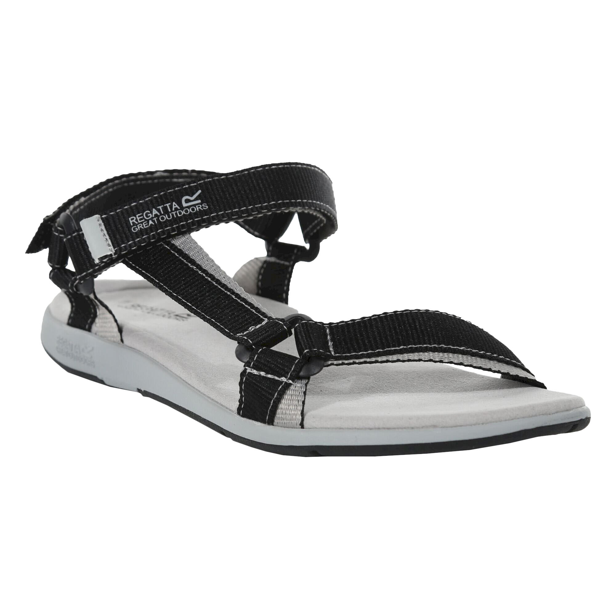 Sandalias Santa Sol Tiras Ajustables para Mujer Negro Gris