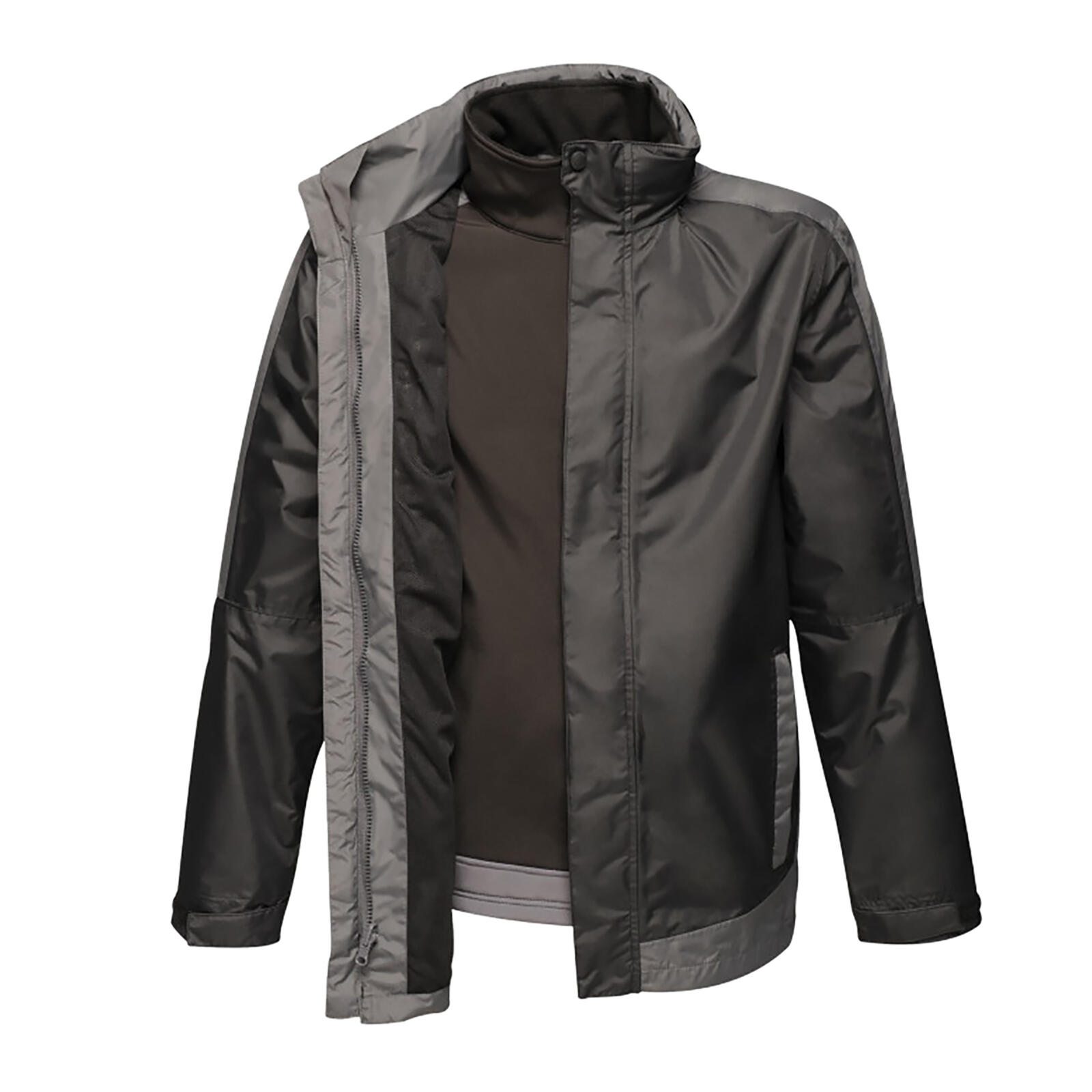 REGATTA Mens Contrast 3 In 1 Jacket (Black/Seal Grey)