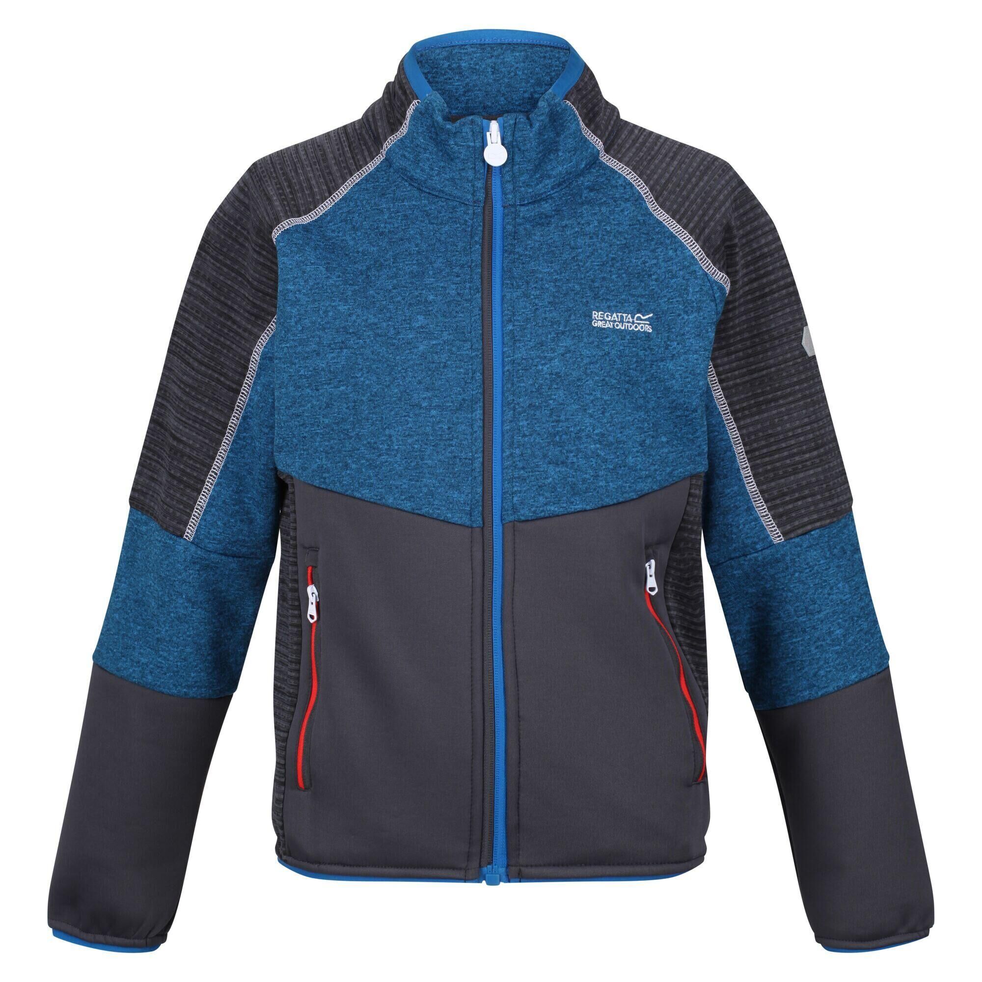 REGATTA Childrens/Kids Oberon V Soft Shell Jacket (Imperial Blue/India Grey)