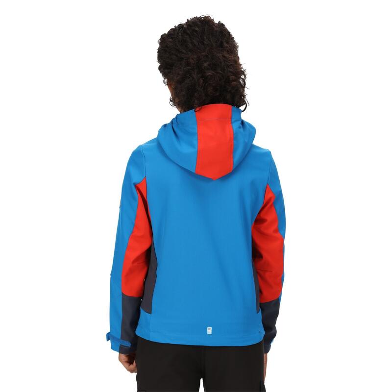 Chaqueta Softshell Acidity V para Niños/Niñas Azul Imperial, Rojo Fuego