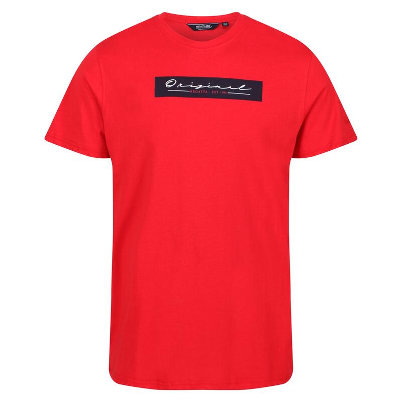 Heren Cline VI Boom Katoenen Tshirt (Echt rood)