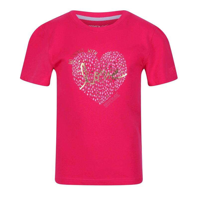 Camiseta Bosley V Corazón para Niños/Niñas Rosa Fusión