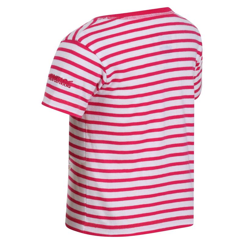 Camiseta de Peppa Pig de Rayas para Niños/Niñas Rosa Fusión, Blanco