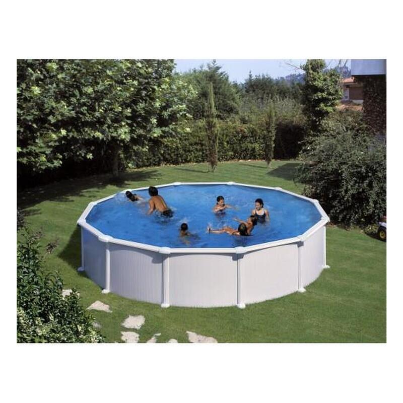 Piscina Desmontable redonda Ø 460cm y altura 132cm de acero blanco GRE Atlantis