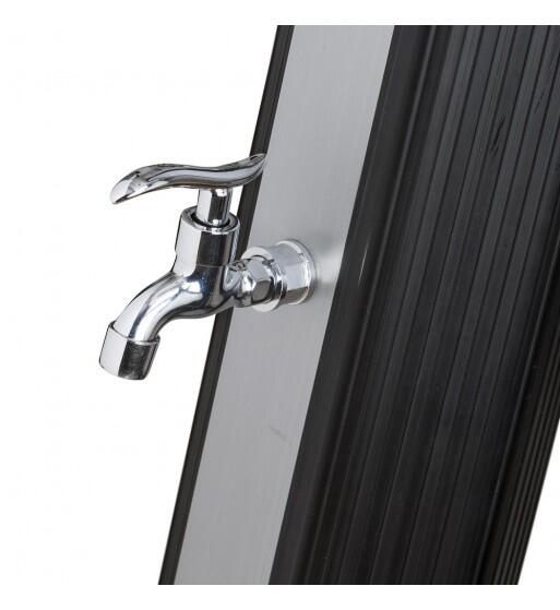 Ducha solar de PVC negro y plateado 35 L 3/4