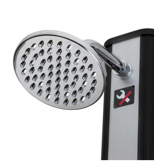 Ducha solar de PVC negro y plateado 35 L 2/4