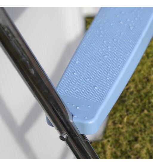 Escalera de acero inox 2x4 peldaños para piscinas elevadas 5/5