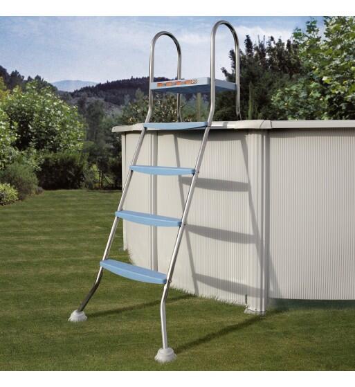 Escalera de acero inox 2x4 peldaños para piscinas elevadas 2/5