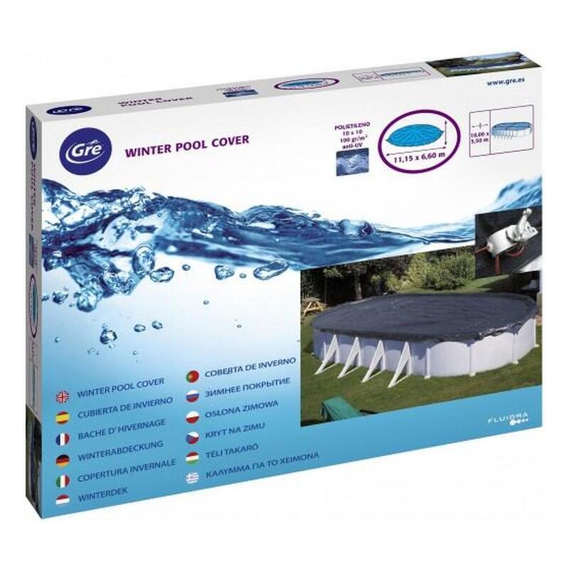 Cobertor de invierno para piscinas ovaladas de medida 800 x 470 cm