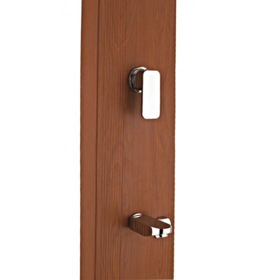 Ducha solar de aluminio con aspecto madera 32L 3/5