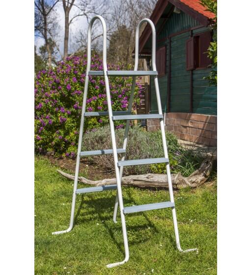 Escalera de acero galvanizado 2x3 peldaños para piscinas elevadas 2/5