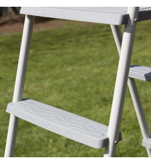 Escalera de acero galvanizado 2x3 peldaños para piscinas elevadas 4/5