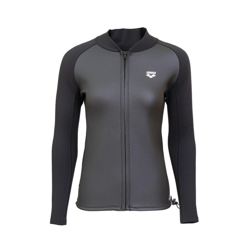 BASIC  WOMAN FULL ZIP WETSUIT - GREY/BLACK