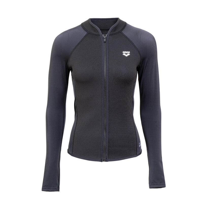 BASIC WOMAN FULL ZIP WETSUIT - BLACK/GREY