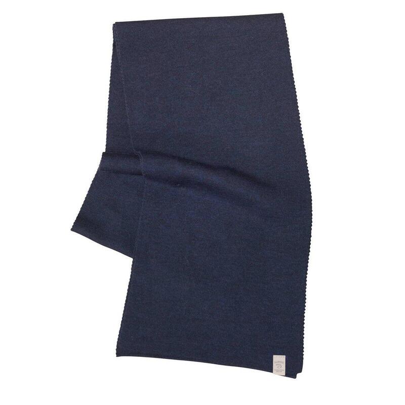 Gebreide sjaal van wol Uni Navy - One Size 175x23 - Blauw