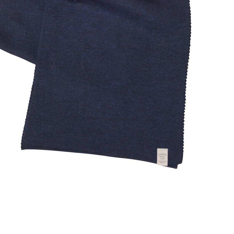 Gebreide sjaal van wol Uni Navy - One Size 175x23 - Blauw