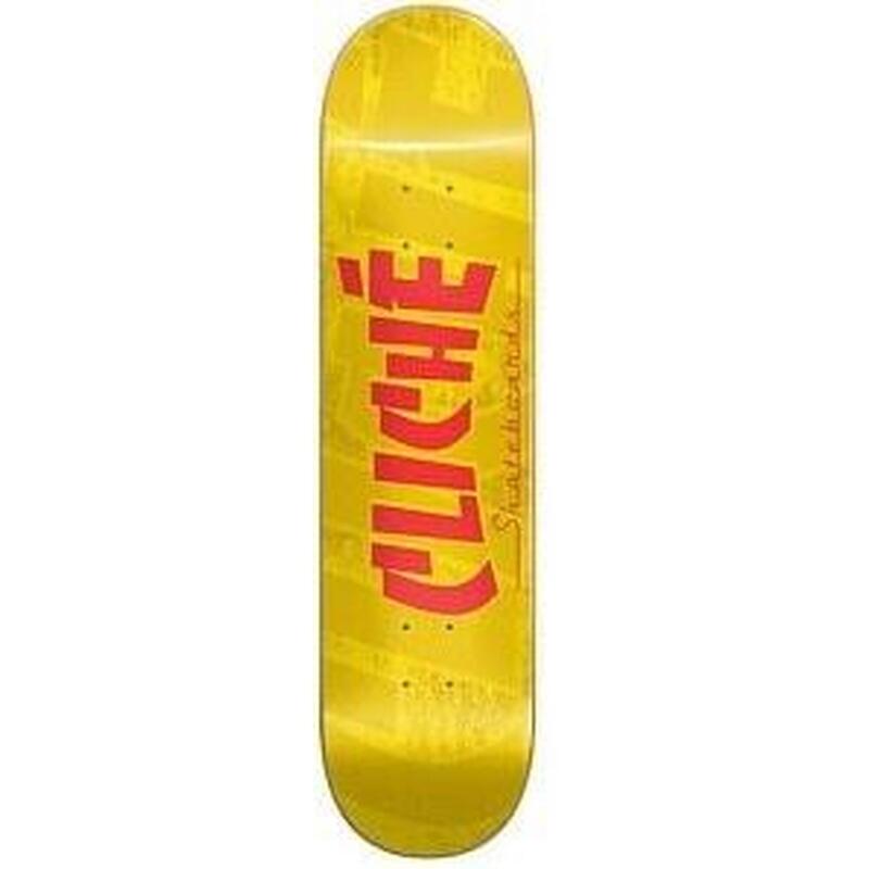 Cliche skateboard deck- banco yellow  8.25