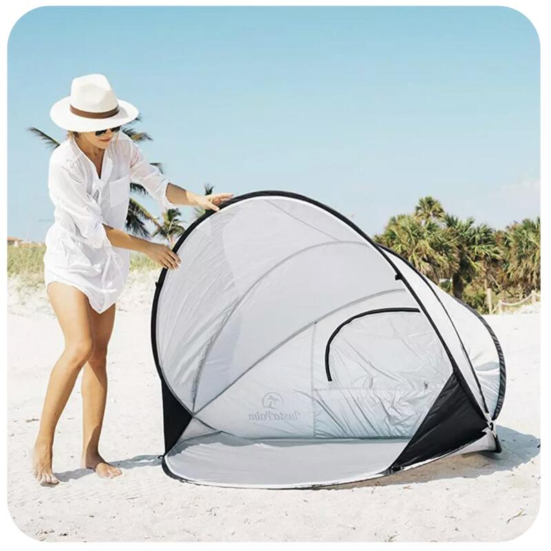 Luxe Pop Up Beach Tent XXL - Argintiu