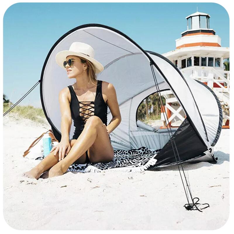 Luxe Pop Up Beach Tent XXL - Argintiu