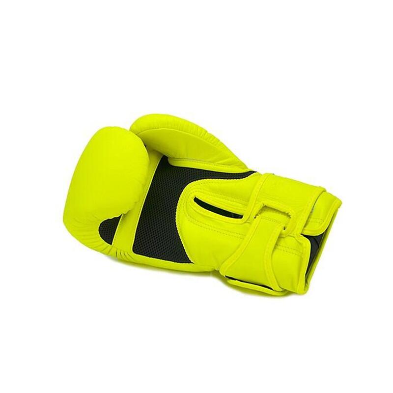 Guanto Boxe Top King Double Lock Giallo Neon  in pelle