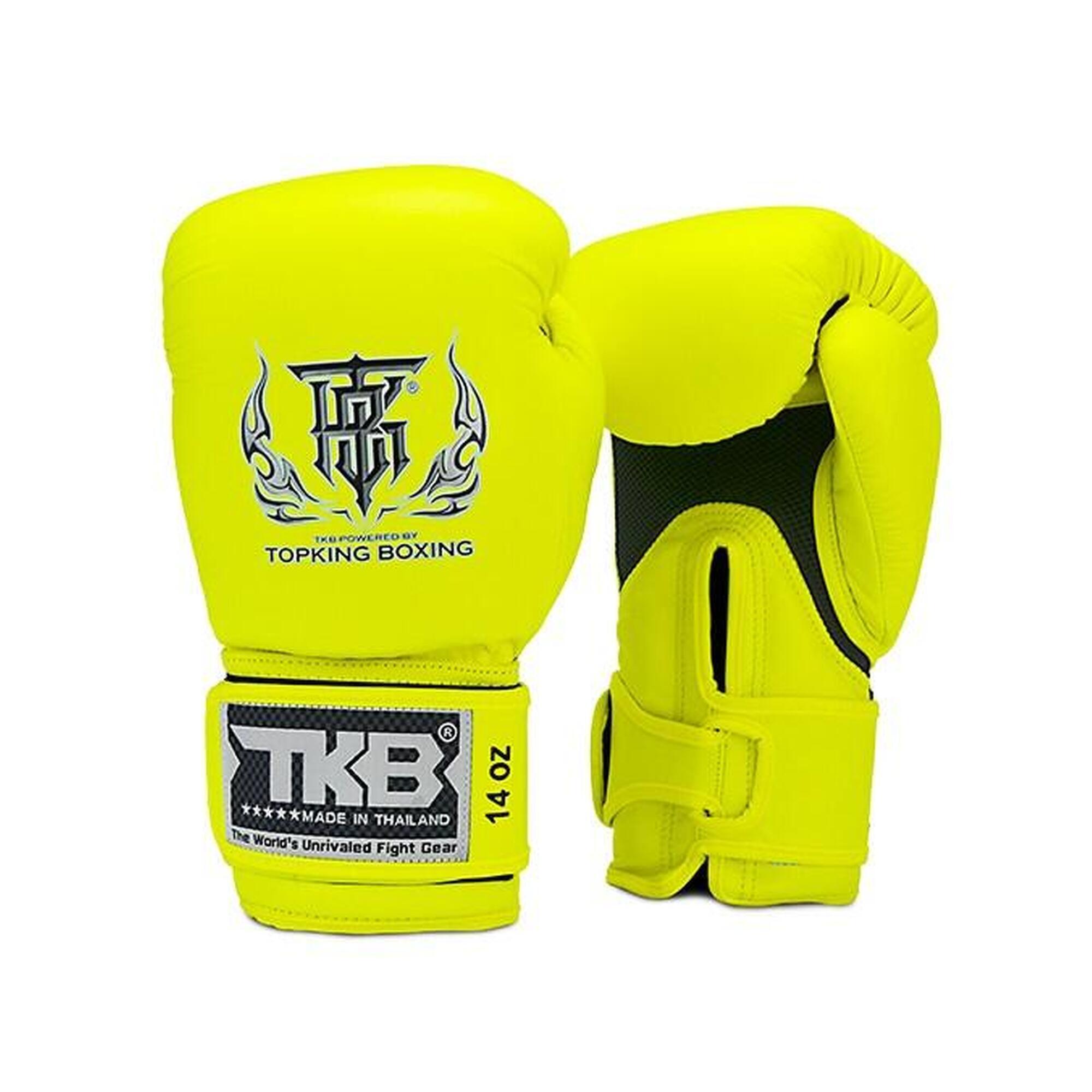 TOP KING Luvas de Boxe Top King Double Lock Amarelo - couro