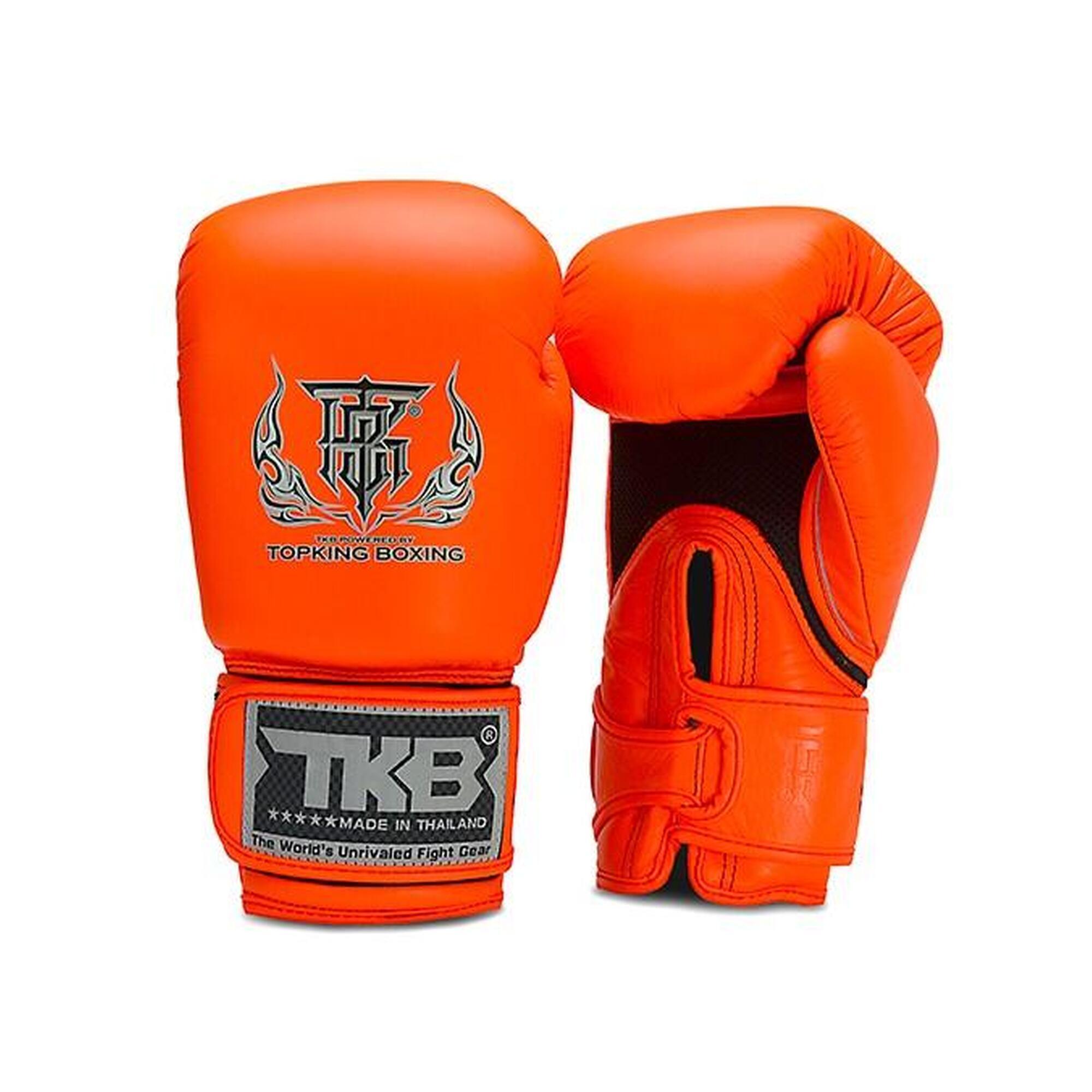 TOP KING Luvas de Boxe Top King Double Lock Laranja - couro