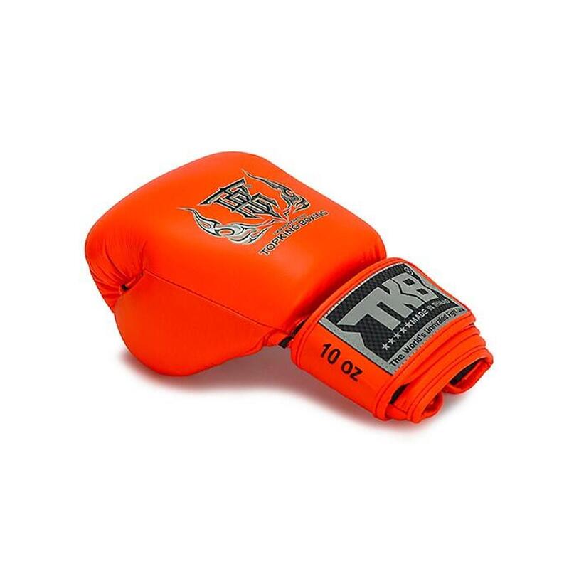 Guanto Boxe Top King Double Lock Arancio Neon - in pelle