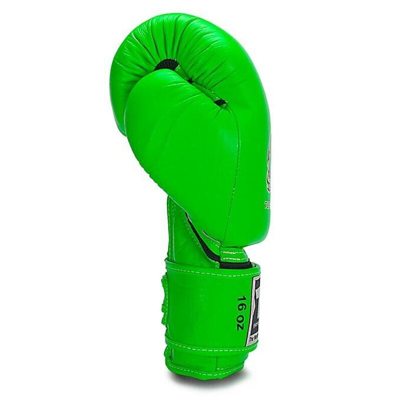 Guanto Boxe Top King Double Lock Verde Neon - in pelle