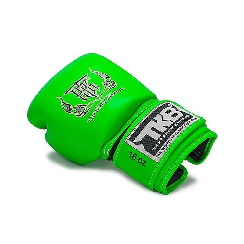 Guanto Boxe Top King Double Lock Verde Neon - in pelle