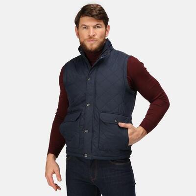 Gewatteerde bodywarmer voor heren (zwart)