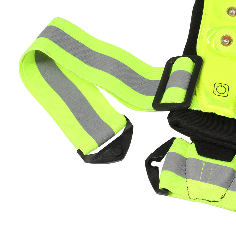 Gilet réfléchissant avec support pour téléphone LED - rechargeable par USB