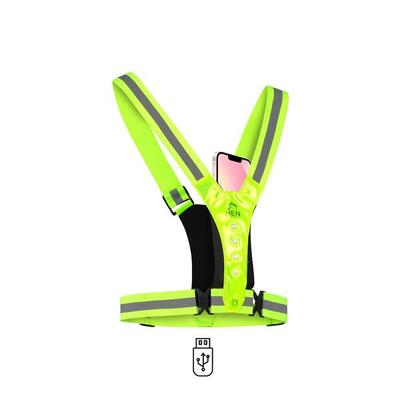 Reflectievest met telefoonhouder - led – usb oplaadbaar