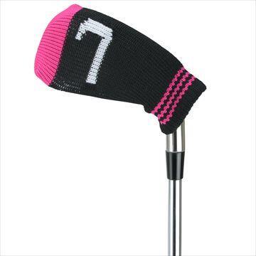 H-66 高爾夫球鐵桿頭套 (10PCS) - 黑色/粉色