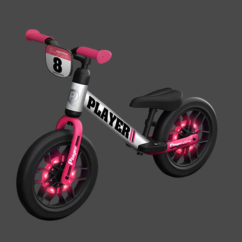 Balance Bike Player pedalless bike -Red -Lights on wheels