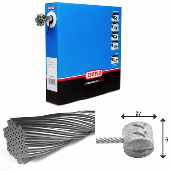 Bremskabel 7x7 Draht Edelstahl Ø1,5mm T Kopf Ø7x6 Elvedes (x100)