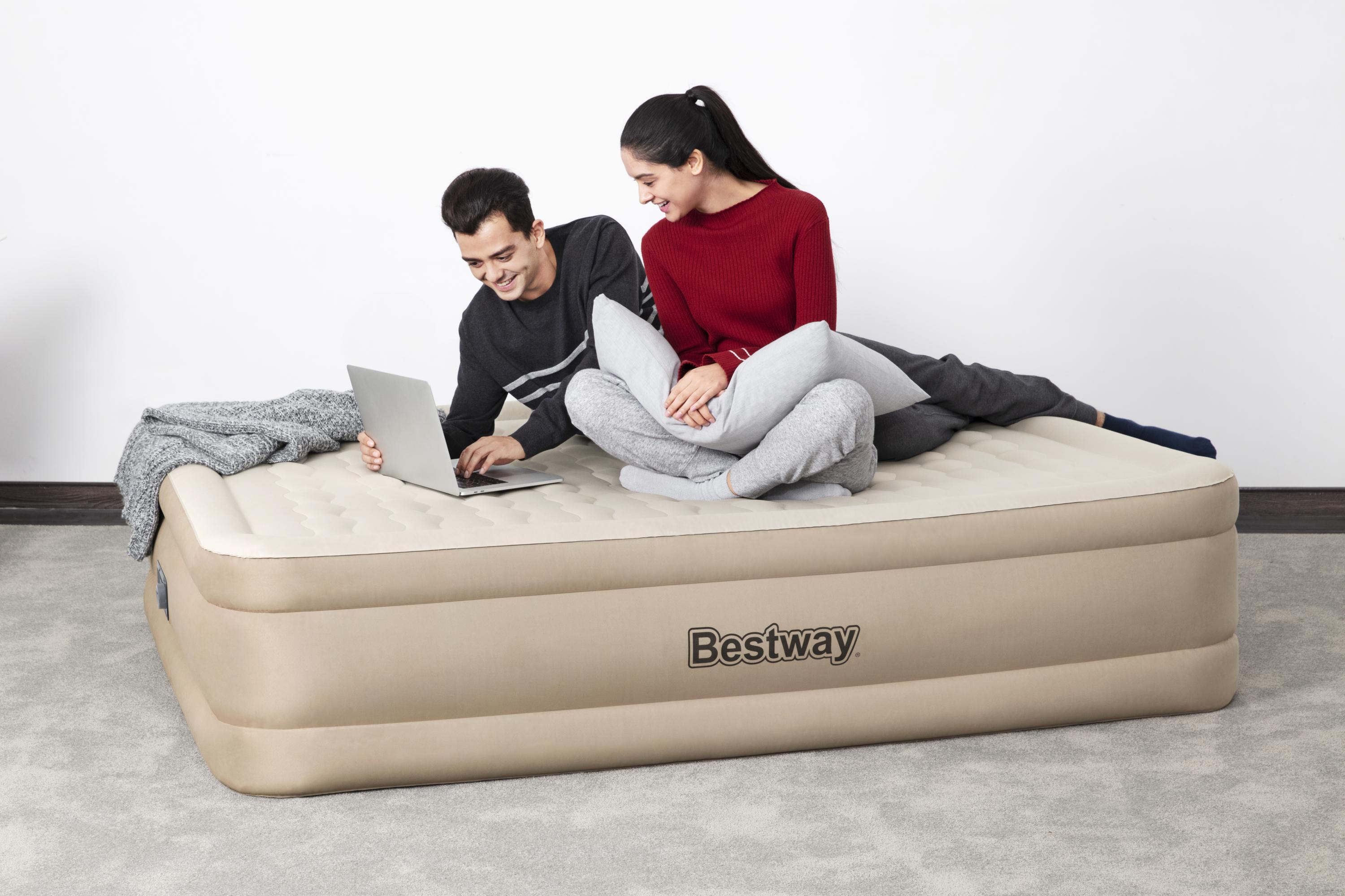 Bedway Bestway Bedway Bed 203x152x46 cm integrado fortech bege 3/5