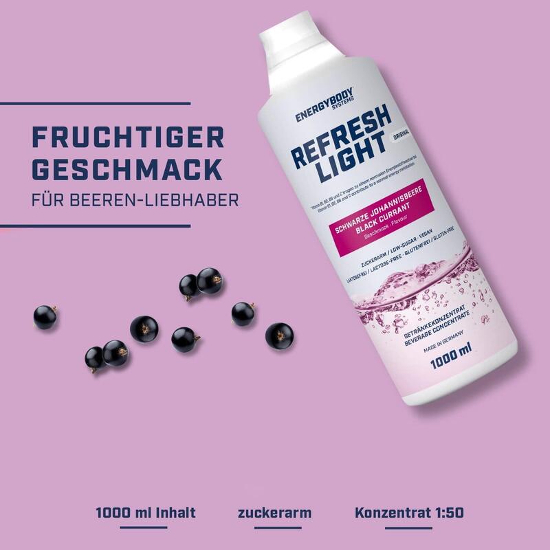 Refresh Light Getränkekonzentrat mit Vitaminen, Schwarze Johannisbeere