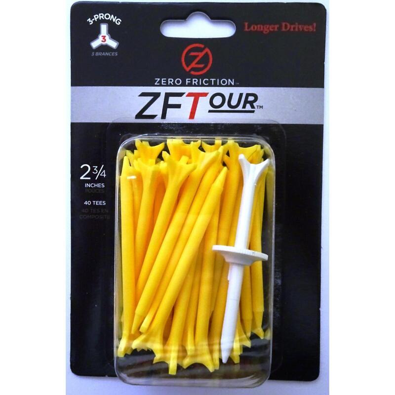 ZFTour 三爪 2 3/4英寸高爾夫球座 (40入裝) - 黃色