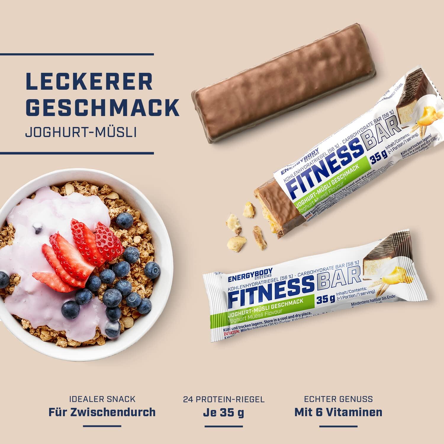 Fitness Bar Joghurt-Müsli, Energieriegel, Carbs, Eiweiß & Vitamine, 24 x 35 g 2/6