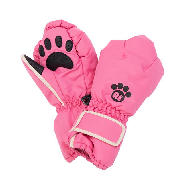 兒童滑雪板防水防風貓手手套 - 粉紅色