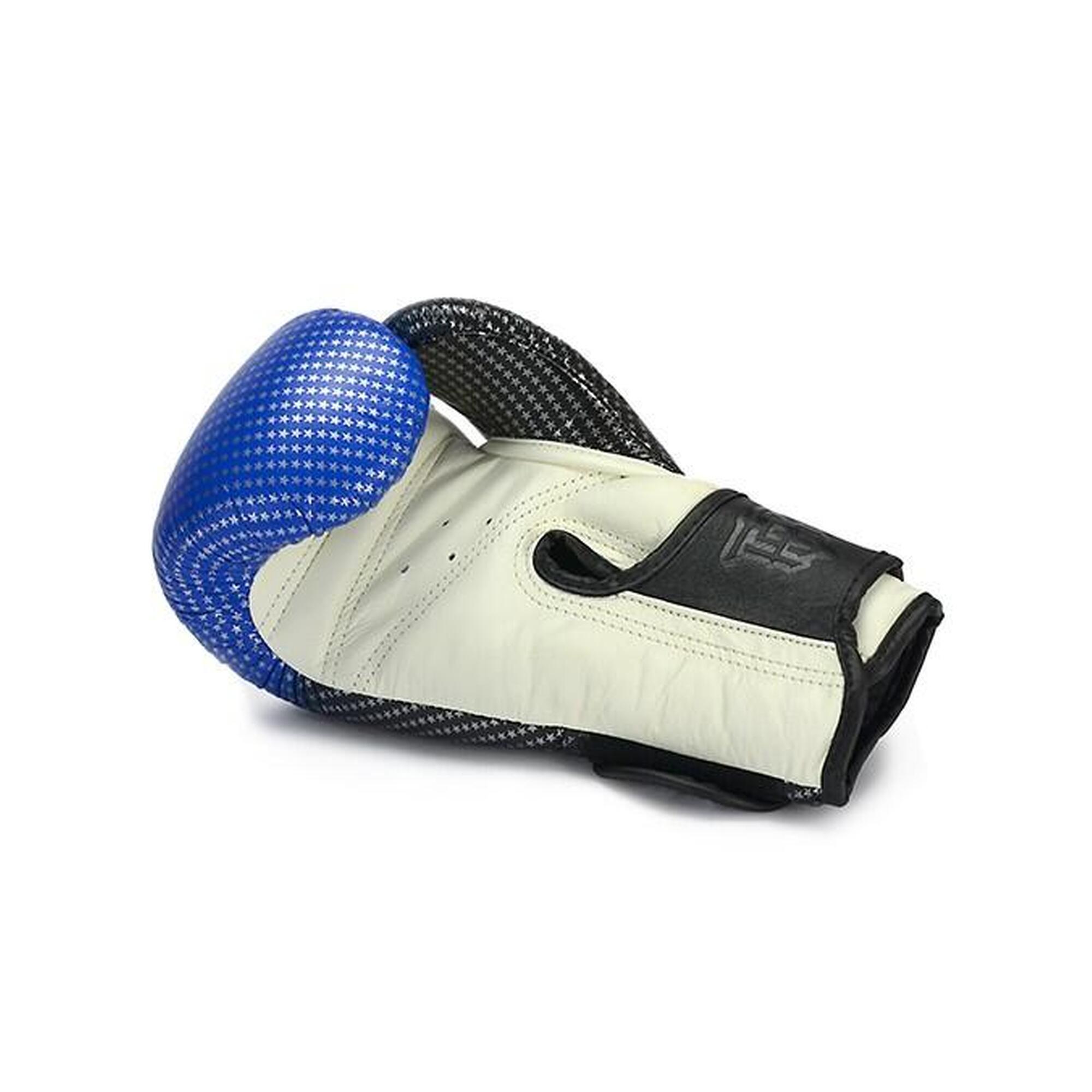 Luvas de boxe Top King Super Star em couro blue