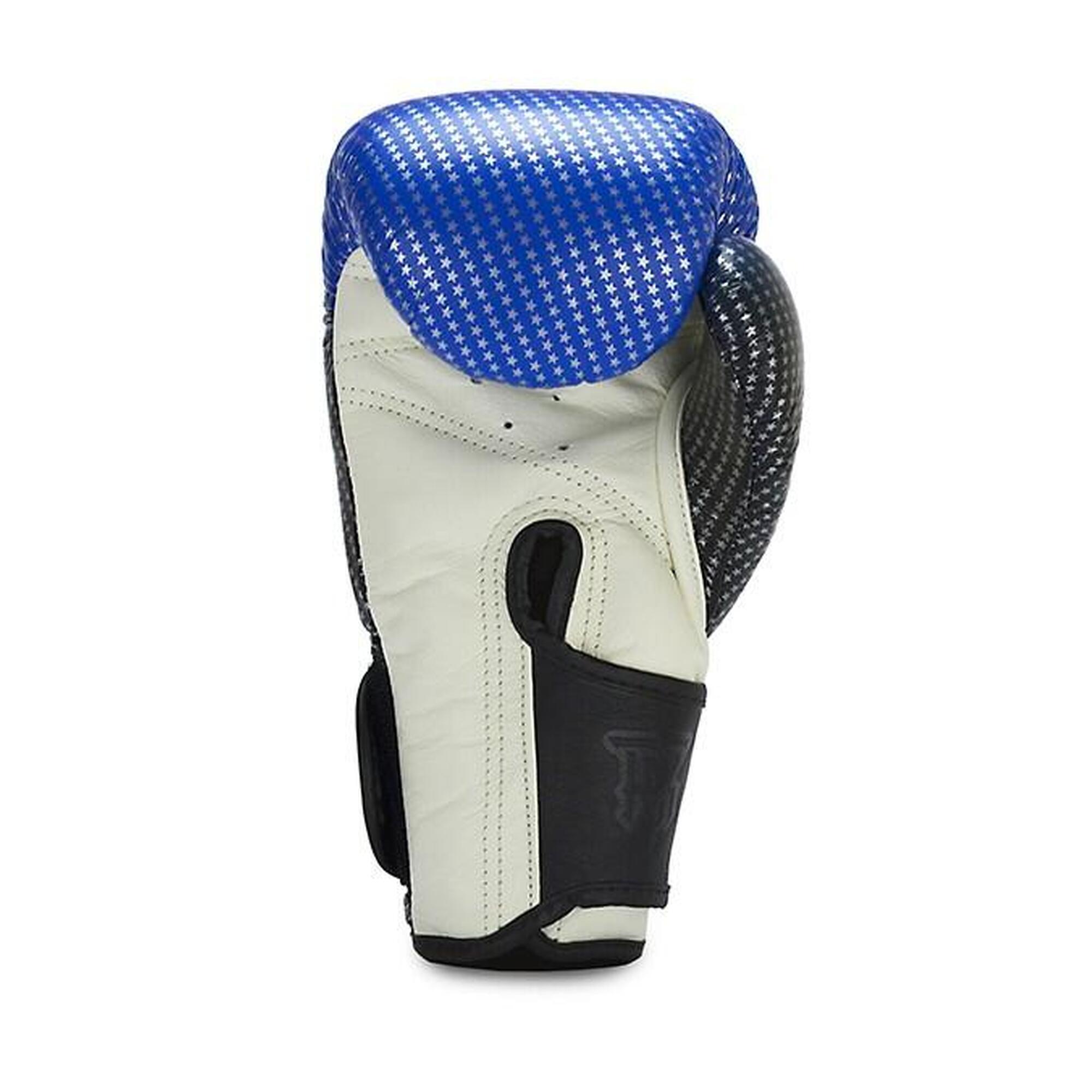 Luvas de boxe Top King Super Star em couro blue