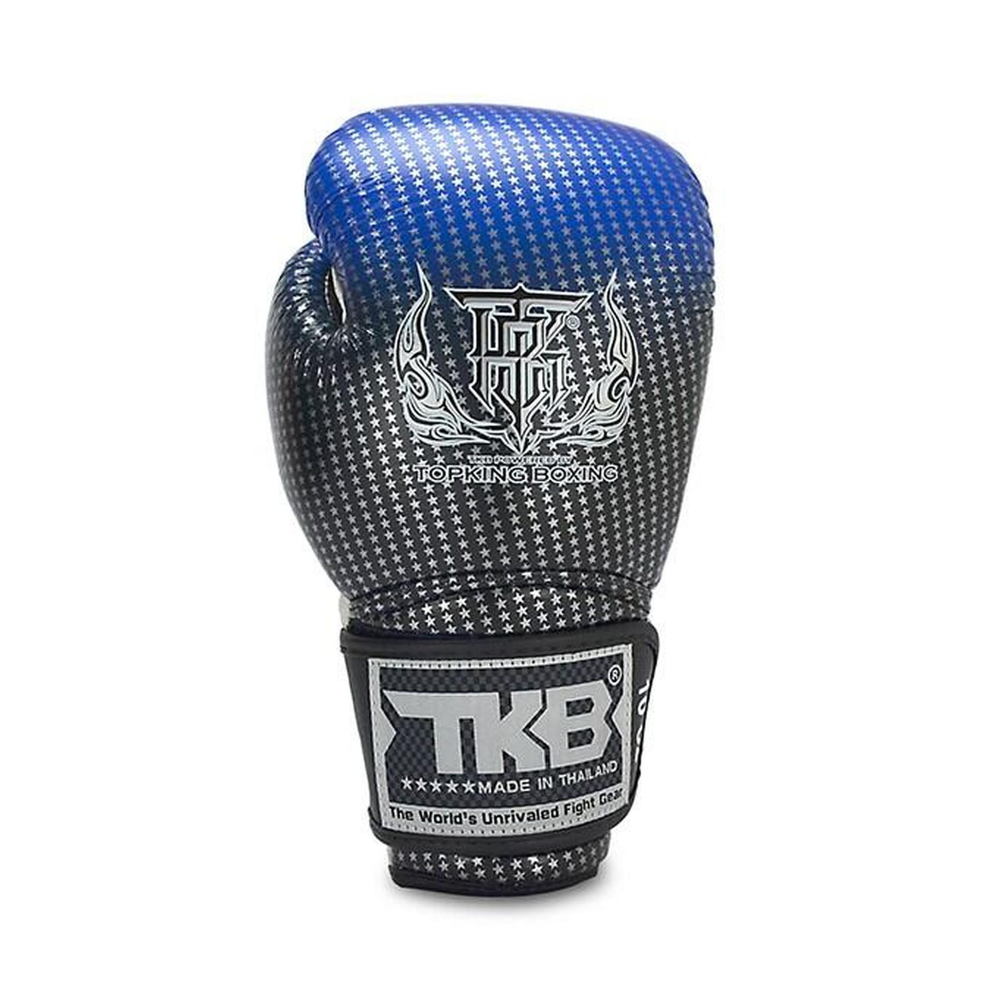 Luvas de boxe Top King Super Star em couro blue