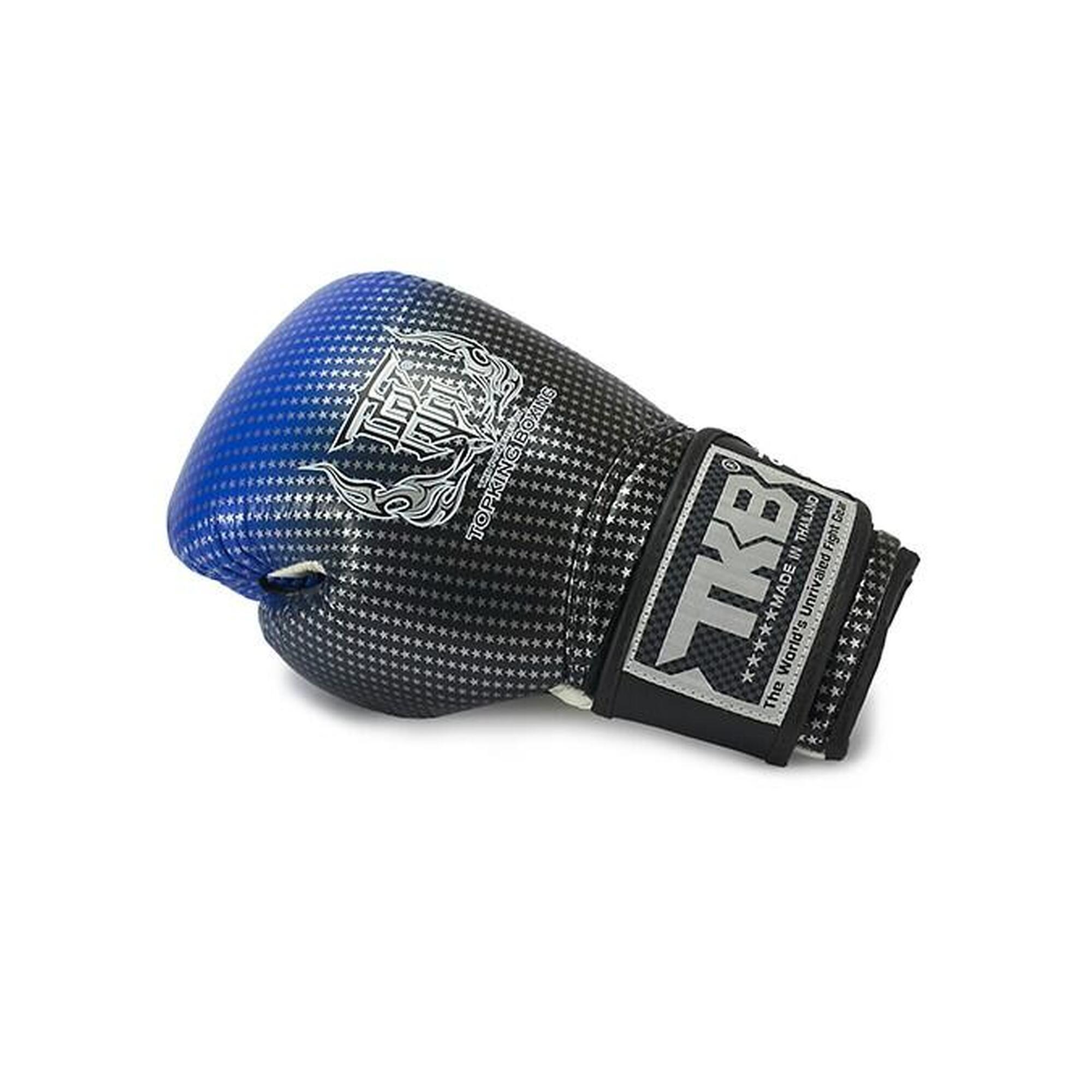 Luvas de boxe Top King Super Star em couro blue