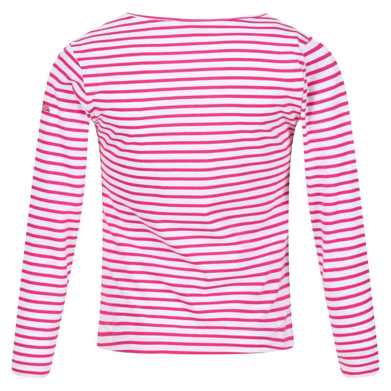Kinderen/Kinderen Clarabee Gestreept Tshirt met lange mouwen (Roze Fusie)