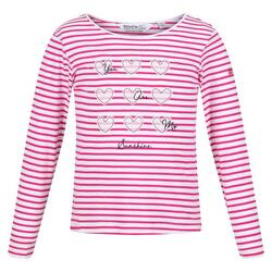 Kinderen/Kinderen Clarabee Gestreept Tshirt met lange mouwen (Roze Fusie)